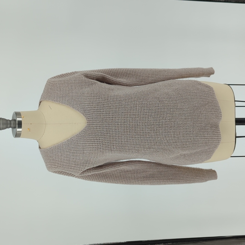 Aritzia Wilfred V Neck Wool Knit Sweater Gray XS italian yarn minimalist classic